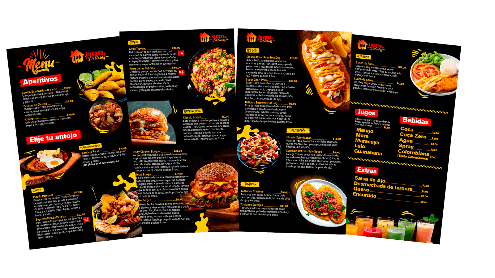 Menu Casa de las Delicias